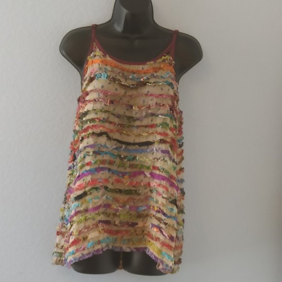 Ruffled Spaghetti Strap Tank (Medium) - Picture 1 of 3